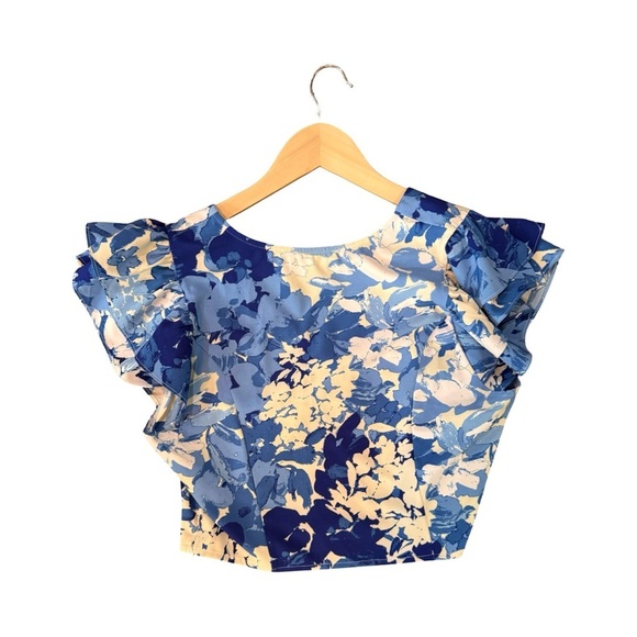 SUGARLIPS  floral crop top size large - Picture 4 of 4